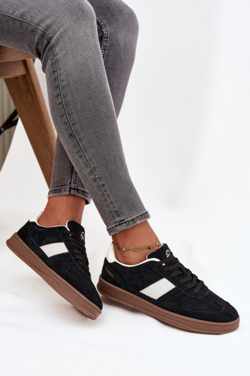 Scarpe sportive scamosciate nere da donna Vinceza 14029