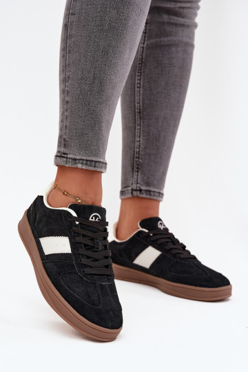 Scarpe sportive scamosciate nere da donna Vinceza 14029 2