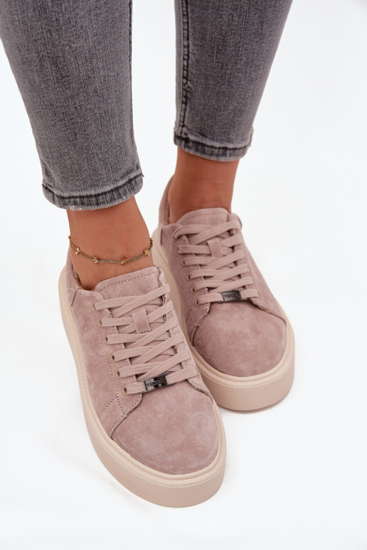 dalla pelle scamosciata Scarpe modello sneakers Femminile con una piattaforma Vinceza 79578 beige dalla pelle scamosciata Scarpe modello sneakers Femminile con una piattaforma Vinceza 79578 beige