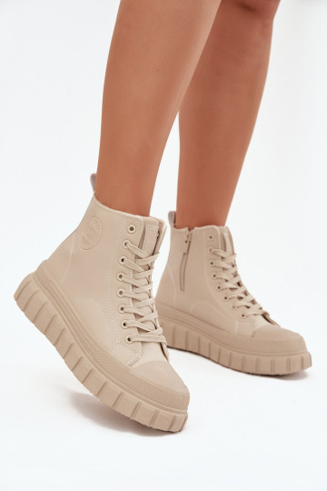 Scarpe casual riscaldate con piattaforma in eco-pelle Big Star SS274535 color sabbia 2