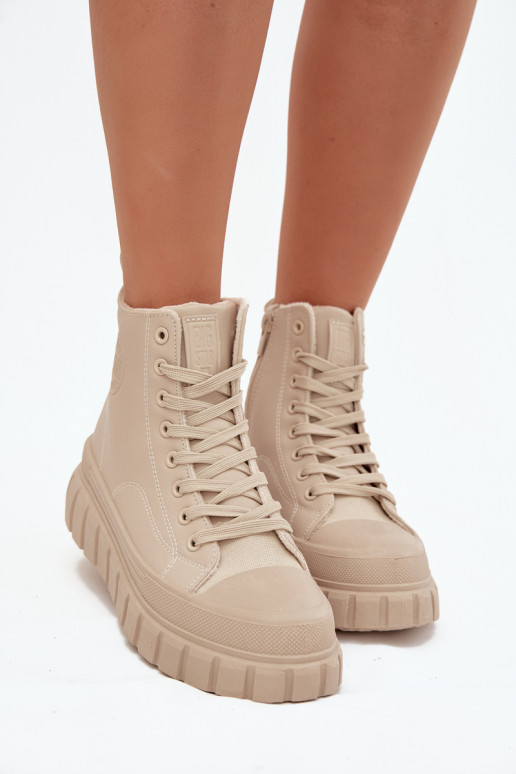 riscaldamento Scarpe per il tempo libero con una piattaforma in ecopelle Big Star SS274535 beige riscaldamento Scarpe per il tempo libero con una piattaforma in ecopelle Big Star SS274535 beige