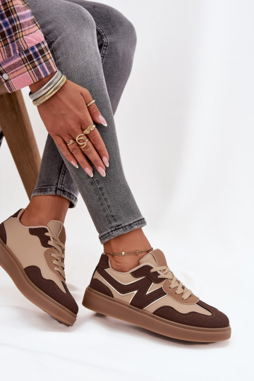 Scarpe modello sneakers Basso per le donne Eko Pelle colore marrone Givelle