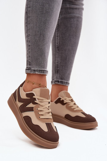 Scarpe modello sneakers Basso per le donne Eko Pelle colore marrone Givelle 2