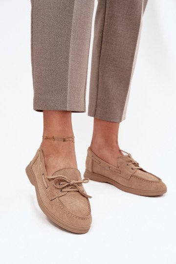 scarpe Mocassini Appartamento delle donne con dettagli eleganti beige Zalina 2