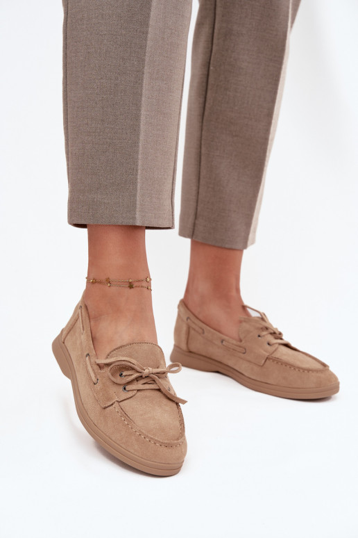 scarpe Mocassini Appartamento delle donne con dettagli eleganti beige Zalina