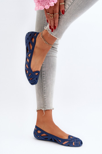 Femminile Gomma Ballerine blu scuro Salam 2