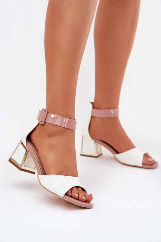 Sandali laccati da donna con i tacchi Colore bianco Zennia Sandali laccati da donna con i tacchi Colore bianco Zennia