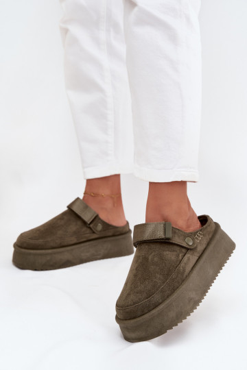 Stivali da neve Femminile con una piattaformacon chiusura adesivaem colore kaki Jorielle 2