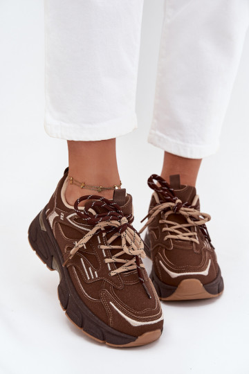 scarpe da ginnastica Scarpe modello sneakers FemminilePodAójnym Allacciaturam CzekoladoAe Annelie