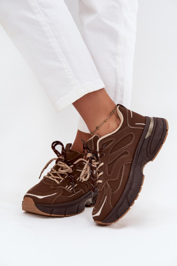 scarpe da ginnastica Scarpe modello sneakers FemminilePodAójnym Allacciaturam CzekoladoAe Annelie 2