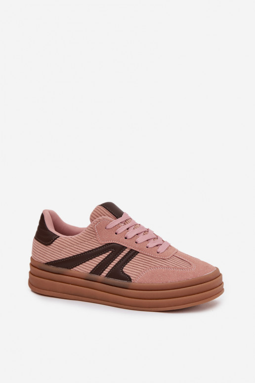 Velluto Scarpe modello sneakers Femminile con una piattaforma colore rosa Skye