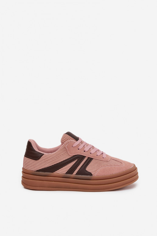 Velluto Scarpe modello sneakers Femminile con una piattaforma colore rosa Skye