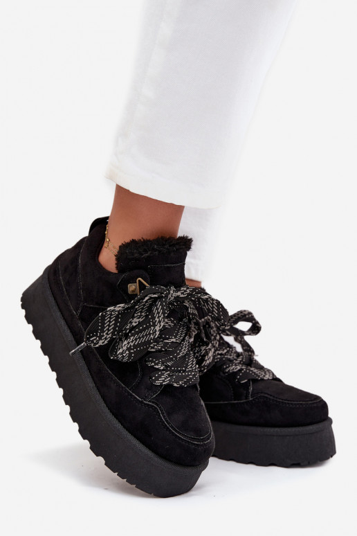 con lacci Stivali da neve Femminile con una piattaforma riscaldamento con pelliccia all interno colore nero Tavelle con lacci Stivali da neve Femminile con una piattaforma riscaldamento con pelliccia all interno colore nero Tavelle