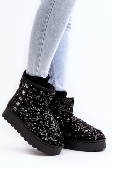 Stivali da neve platform con decorazione di paillettes neri per donna „Silmo" 2