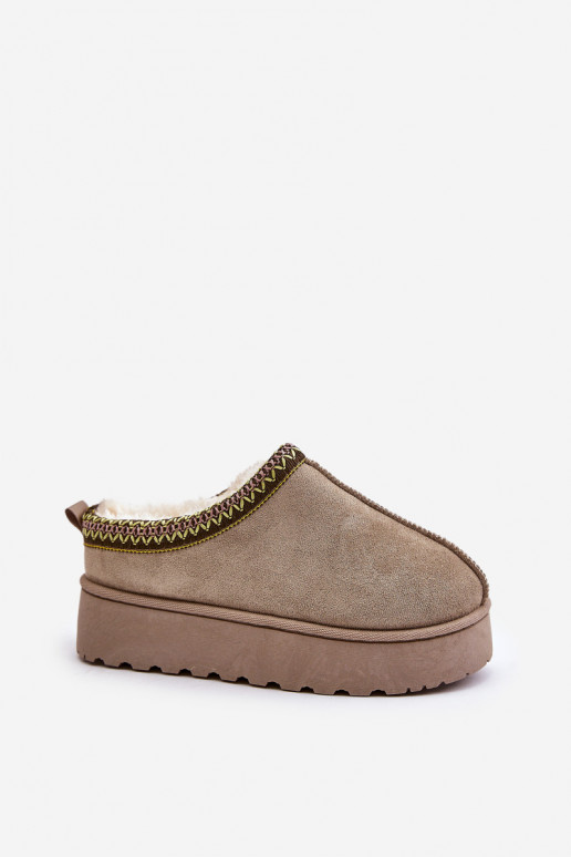 Stivali da neve Femminile con una piattaforma riscaldamento con pelliccia all interno colore verde Remenia