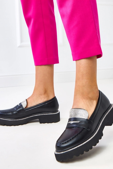 Mocassini neri con zirconi... 2