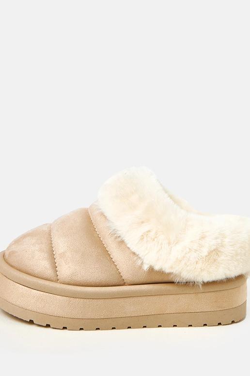 Stivali da neve corti beige imbottiti...