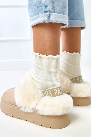 Stivali da neve corti beige... 2