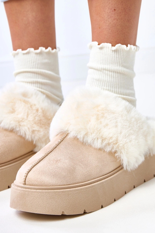 Stivali da neve corti beige imbottiti...