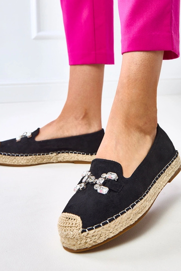 Espadrillas nere decorate con pietre Marlein 2