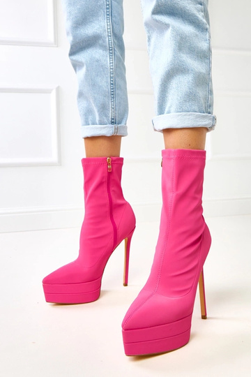 Stivaletti rosa in satin...