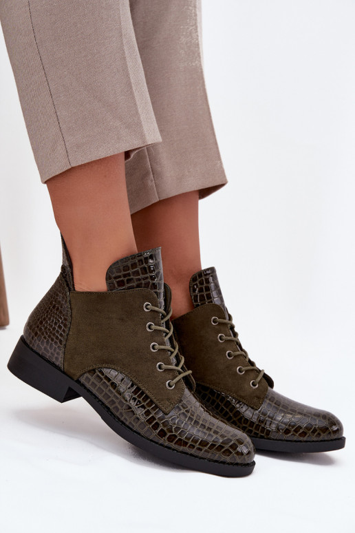 con effetto vernice Stivali da donna Con decorazioni Tłoczeniem riscaldamento Vinceza 16477 colore kaki con effetto vernice Stivali da donna Con decorazioni Tłoczeniem riscaldamento Vinceza 16477 colore kaki