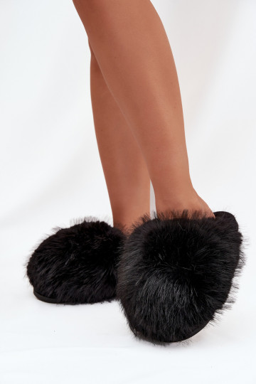 Pantofole donna con pelliccia Iseline color nero 2