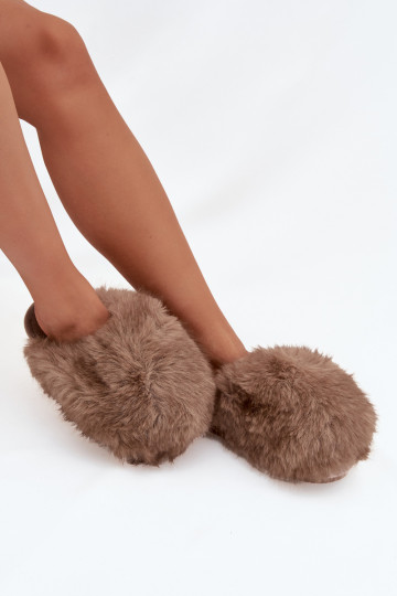 Pantofole donna con pelliccia Iseline color marrone