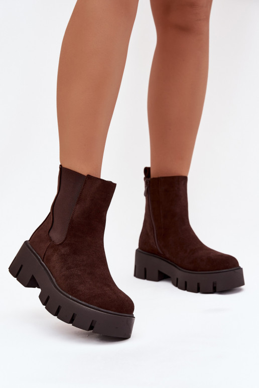 stivali alla moda Femminile riscaldamento Al Castello in ecopelle scamosciataoAe CzekoladoAe Fivienne