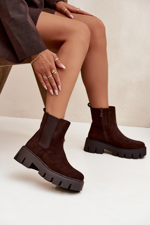 stivali alla moda Femminile riscaldamento Al Castello in ecopelle scamosciataoAe CzekoladoAe Fivienne