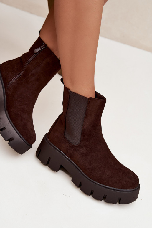 stivali alla moda Femminile riscaldamento Al Castello in ecopelle scamosciataoAe CzekoladoAe Fivienne