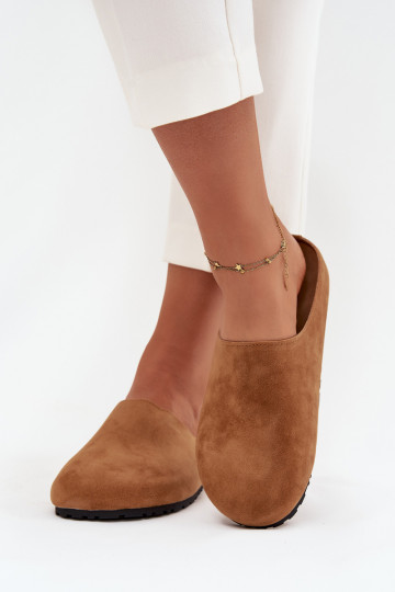 Pantofole Zoccoli Femminile con una piattaforma colore marrone Sylviane 2