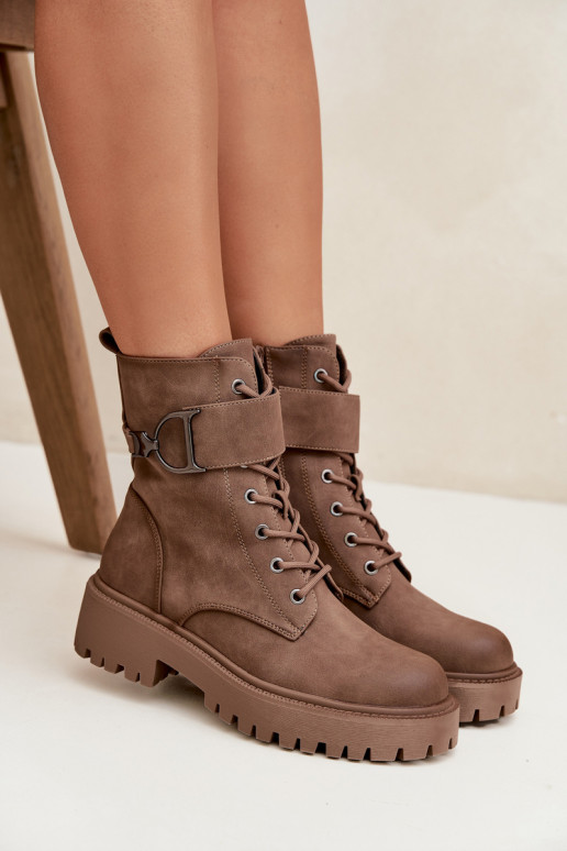 Stivaletti da lavoro Femminileriscaldamento con tacchi decorati beige Ulivine Stivaletti da lavoro Femminileriscaldamento con tacchi decorati beige Ulivine