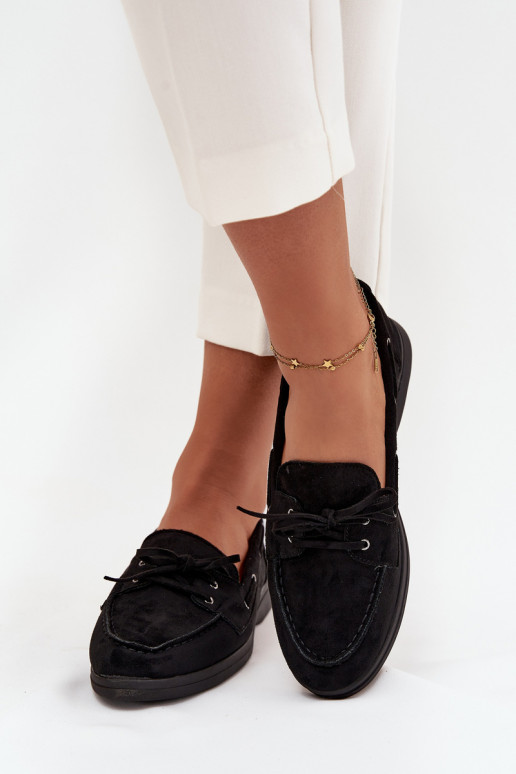 scarpe Mocassini Appartamento delle donne con dettagli eleganti colore nero Zalina