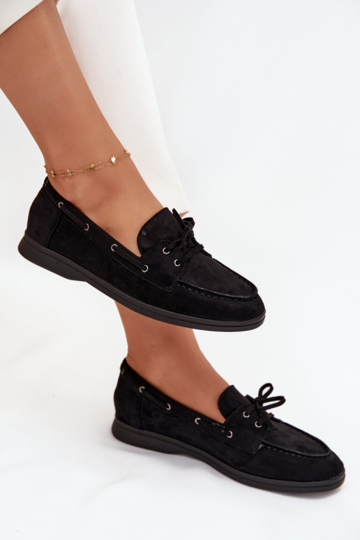 scarpe Mocassini Appartamento delle donne con dettagli eleganti colore nero Zalina