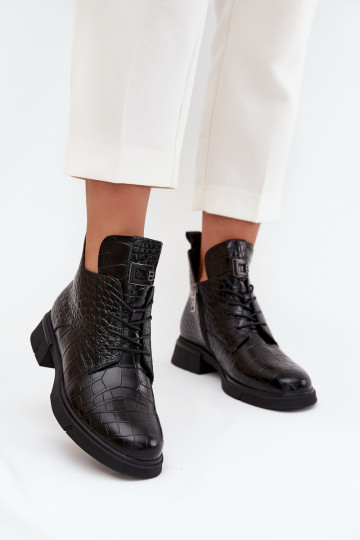 Pelle Stivali Con decorazioni Tłoczeniem riscaldamento Vinceza 66815 colore nero