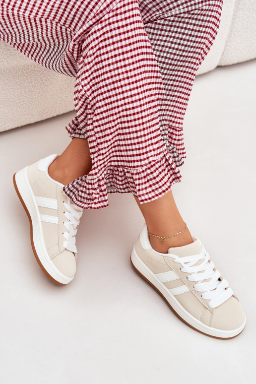 scarpe da ginnastica Scarpe modello sneakers Femminile in ecopelle beige Ravina scarpe da ginnastica Scarpe modello sneakers Femminile in ecopelle beige Ravina