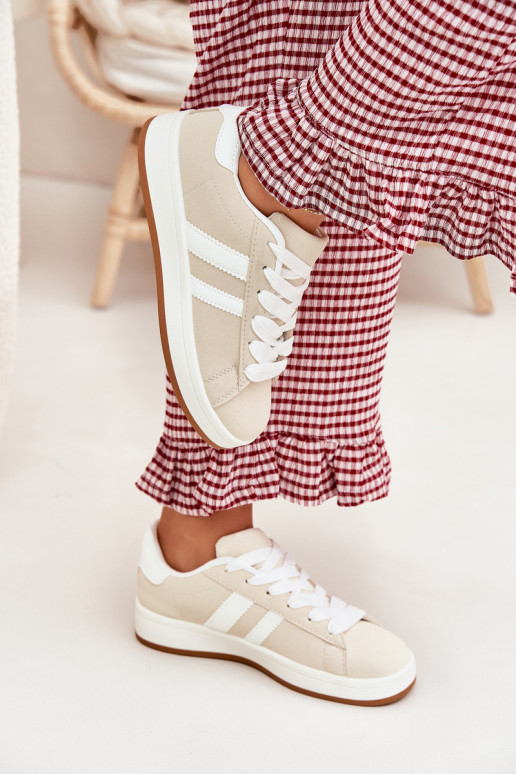 scarpe da ginnastica Scarpe modello sneakers Femminile in ecopelle beige Ravina scarpe da ginnastica Scarpe modello sneakers Femminile in ecopelle beige Ravina