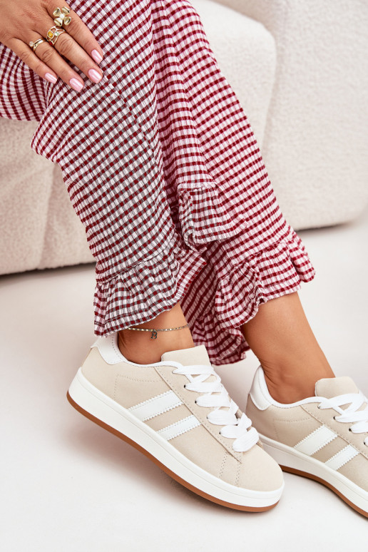 scarpe da ginnastica Scarpe modello sneakers Femminile in ecopelle beige Ravina scarpe da ginnastica Scarpe modello sneakers Femminile in ecopelle beige Ravina