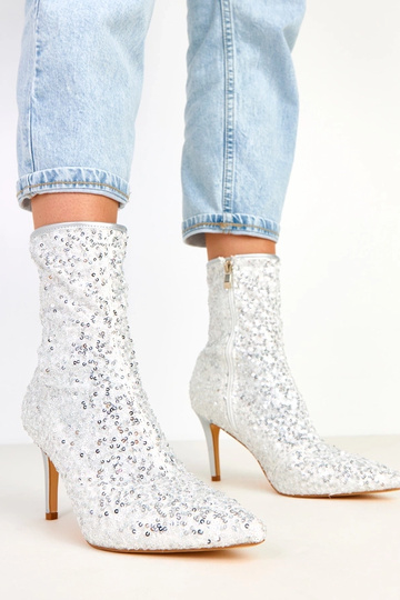 Stivaletti argentati con...