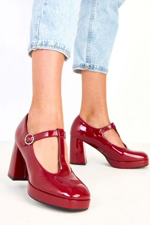 Mezze scarpe bordeaux con tacco a... Mezze scarpe bordeaux con tacco a...