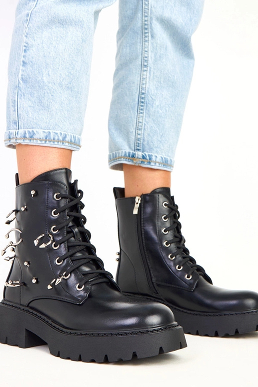 Ebony stivaletti neri con piattaforma... Ebony stivaletti neri con piattaforma...