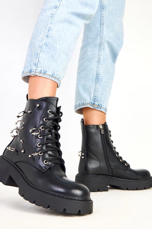 Ebony stivaletti neri con piattaforma... Ebony stivaletti neri con piattaforma...