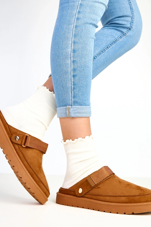 Miluska ciabatte marroni con velcro Miluska ciabatte marroni con velcro