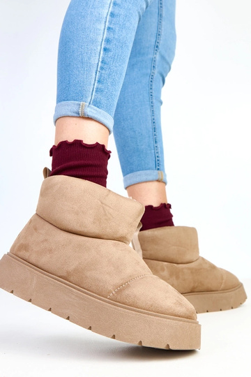 Ribeiro stivali invernali beige caldo su piattaforma 2