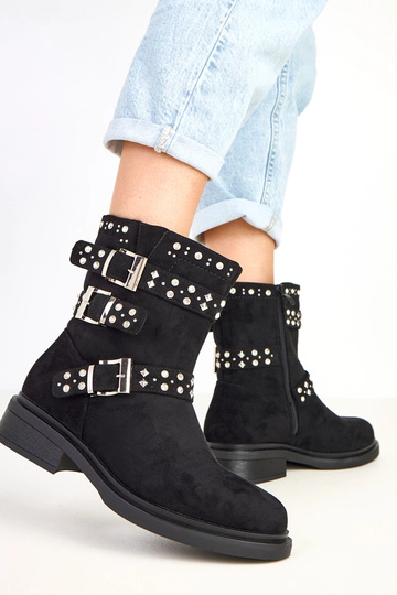 Stivaletti neri con zirconi...