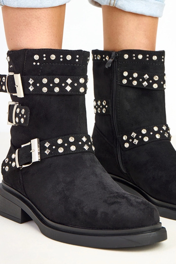 Stivaletti neri con zirconi... 2