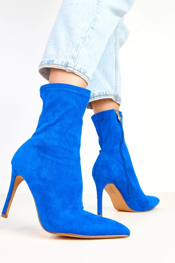 Stivaletti blu in suede con... 2