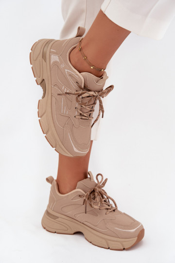 scarpe da ginnastica Scarpe modello sneakers FemminilePodAójnym Allacciaturam beige Annelie