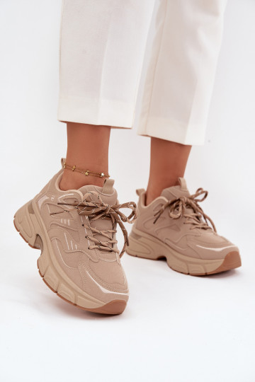 scarpe da ginnastica Scarpe modello sneakers FemminilePodAójnym Allacciaturam beige Annelie 2